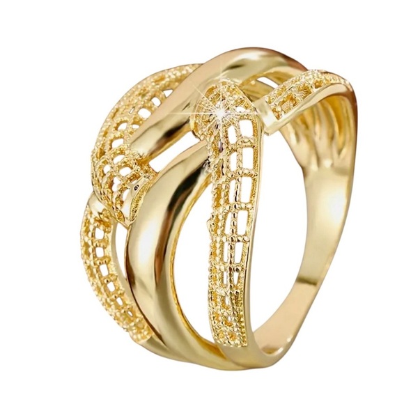 Gold Multi Weave Ring - Picture 1 of 8